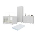 Ver imagem 1 de Quarto de Bebê Completo Berço Americano 3 em 1 Colchão Dengo Multimóveis Mp4612 Branco