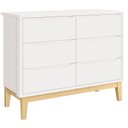 Ver imagem 3 de Quarto de Bebê Classic 3 Portas e Cômoda 6 Gavetas Branco com Pés Madeira Natural - Reller
