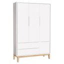 Ver imagem 4 de Quarto de Bebê Classic 3 Portas e Cômoda 6 Gavetas Branco com Pés Madeira Natural - Reller