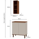 Ver imagem 3 de Conjunto de Banheiro Modulado 100% Mdf 2 Peças com Detalhes em Ângulo 45 Graus Auris