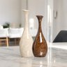 Vaso de Mesa Decoração de Cerâmica Bege e Marrom Petra Dupla Vanguard - 5