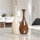 Ver imagem 5 de Vaso de Mesa Decoração de Cerâmica Bege e Marrom Petra Dupla Vanguard