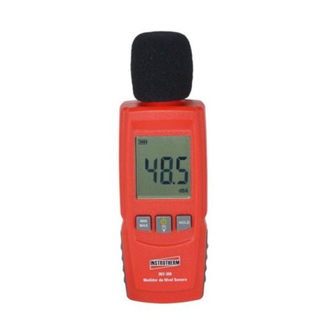 Decibelímetro Digital Lcd Faixa 30 A 130db Função Máx Mín Hold Dec-350 Portátil Com Protetor Vento