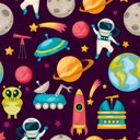 Ver imagem 3 de Papel de Parede Infantil - Espaço Colorido 2 Arte Destaque 3,50 Metros