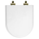 Ver imagem 1 de Tampa de Vaso Poliéster com Fechamento Lento Nuova Branco para Louça Deca com Ferragem Dourada