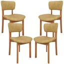 Ver imagem 1 de Kit 04 Cadeiras para Sala de Jantar Cozinha Living Estofada Dara L02 Couríssimo Fendi - Lyam Decor