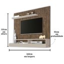 Ver imagem 3 de Home Suspenso Aquarius Cor:canela Off White - Painel Tv Mizza Decor