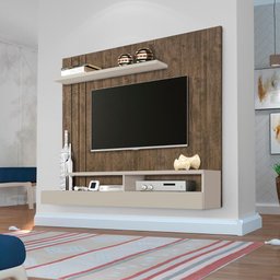 Home Suspenso Aquarius Cor:canela Off White - Painel Tv Mizza Decor - 2