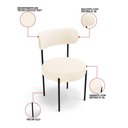 Ver imagem 5 de Mesa Jantar Vidro 200cm Kit 8 Cadeiras Base Aço Preto Boucle Ted H02 - D'Rossi