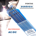 Ver imagem 4 de 10 Peças Eletrodo Tungstênio 2,4mm Ponta Azul 2% Lantânio Solda Tig Inox