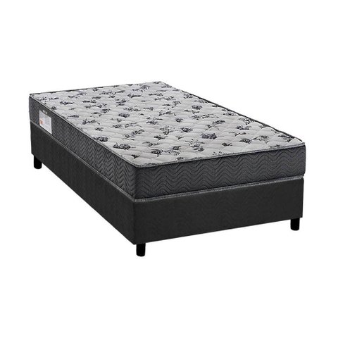 Cama Box Solteiro: Colchão Ortopédico Ortobom D33/EP ISO 100 Ultra Firme + Base CRC Suede Gray(78x18