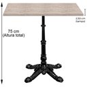 Ver imagem 3 de Base de Mesa Apus em Ferro Preto 75 Cm (alt) Tampo Mdp Quadrado Castanheira 60cm (larg) X 2,5cm Alt