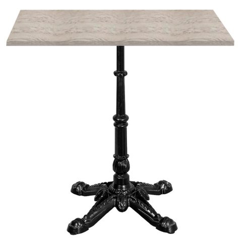 Base de Mesa Apus em Ferro Preto 75 Cm (alt) Tampo Mdp Quadrado Castanheira 60cm (larg) X 2,5cm Alt