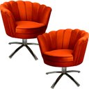 Ver imagem 2 de Kit Duas Poltronas Giratórias Pétala em Sued Premium Terracota Sua Casa Decorações