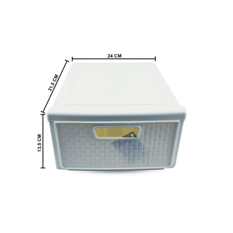 Kit 6 Gaveteiro Modular Empalhável Organizador Multiuso Rattan Plástico Resistente 1 Unidade Cor:Bra