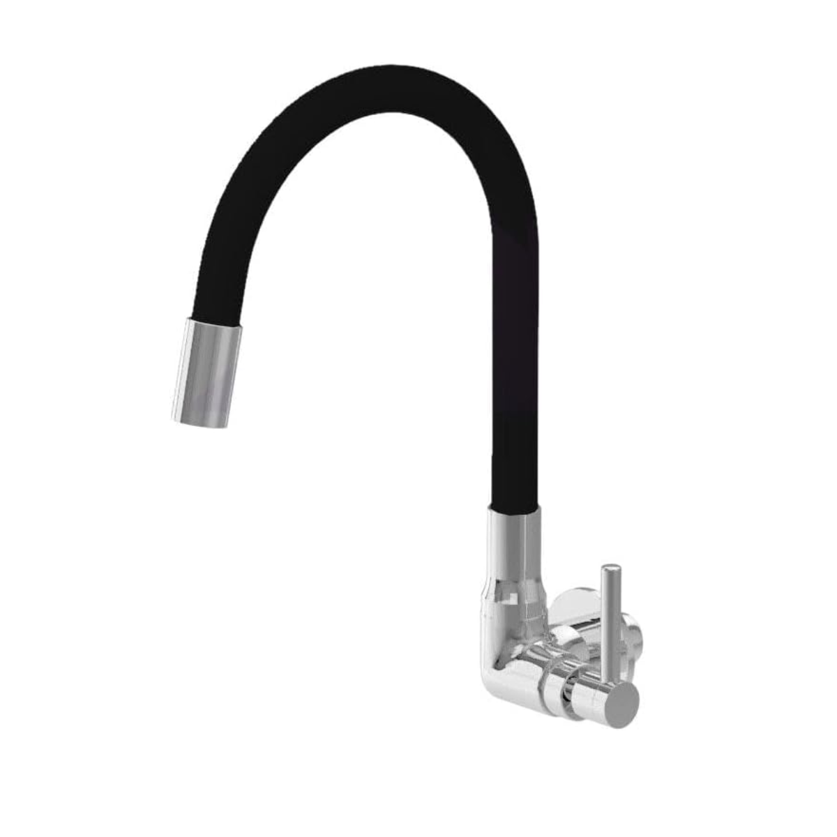 Torneira Cozinha Parede Flex 1/4" V Slim Cromado/preto Good - 1