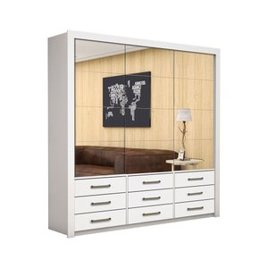 Guarda Roupa Casal Anjos Premium 3 Portas 9 Gavetas Carioca Móveis
