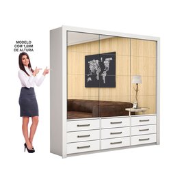 Guarda Roupa Casal Anjos Premium 3 Portas 9 Gavetas Carioca Móveis - 7