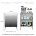 Ver imagem 6 de Aparador Buffet 3 Portas Com Espelho Retrô Vegas V1013 Branco Branco