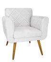 Ver imagem 1 de Poltrona Decorativa Estofada Para Salão de Beleza Isabella Corano Branco - LM DECOR