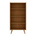 Ver imagem 6 de Cristaleira com 2 Portas de Vidro 80cm Pés Madeira 100% Mdf Cor:cinamomo com White Laca