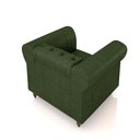 Ver imagem 6 de Poltrona Decorativa Sala de Estar Stanford Chesterfield Pés de Madeira Couro Verde Manchado G58 - Gr