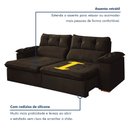 Ver imagem 6 de Sofa Retratil e Reclinavel Toronto 200cm Kc Rei de Casa Veludo Marrom