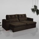 Ver imagem 2 de Sofa Retratil e Reclinavel Toronto 200cm Kc Rei de Casa Veludo Marrom