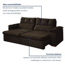 Ver imagem 7 de Sofa Retratil e Reclinavel Toronto 200cm Kc Rei de Casa Veludo Marrom