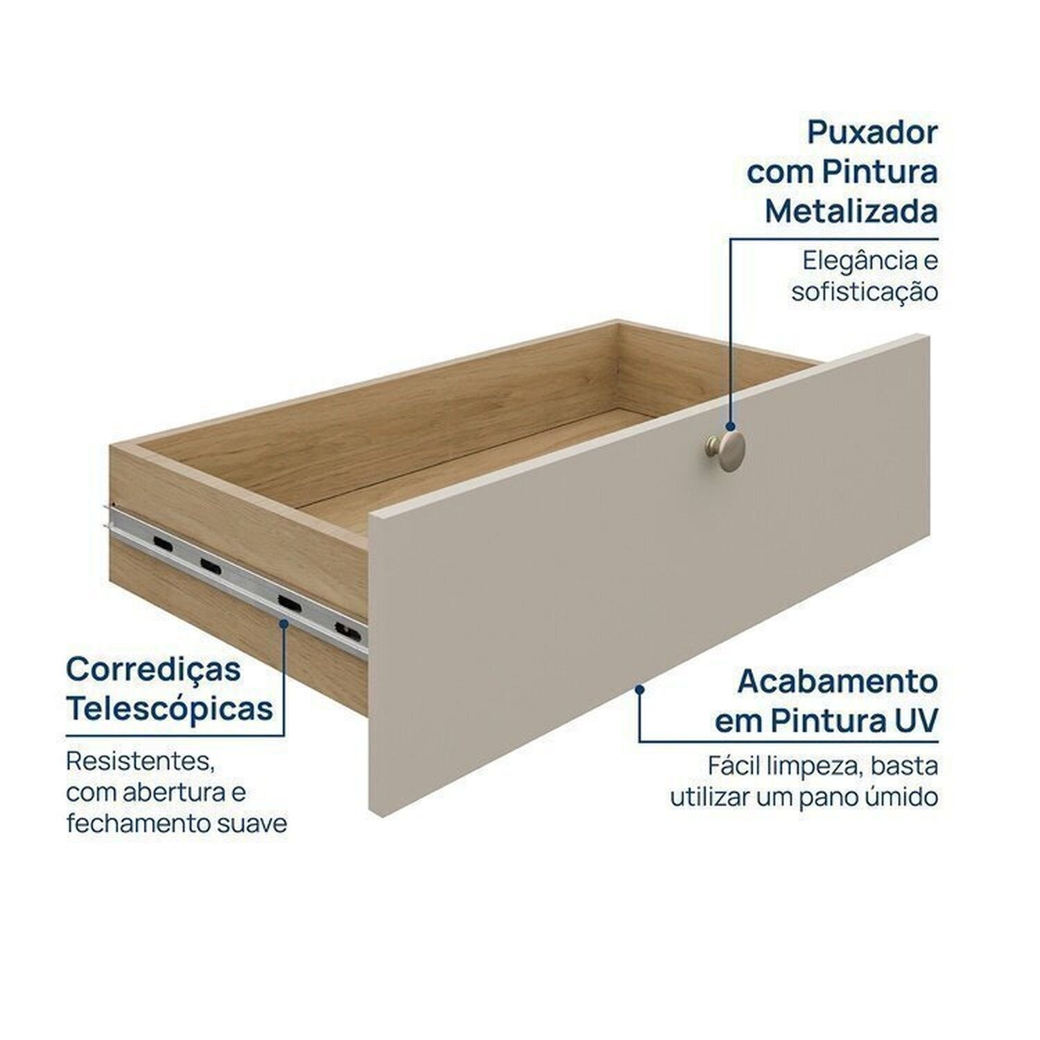 Rack 3 Módulos 4 Portas 2 Gavetas Frame Cabecasa MadeiraMadeira   - 6
