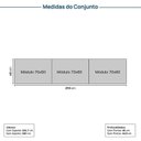 Ver imagem 4 de Rack para TV até 75 Polegadas 210cm 75 Polegas Modular 3 Módulos 4 Portas 2 Gavetas Frame CabeCasa MadeiraOriginals