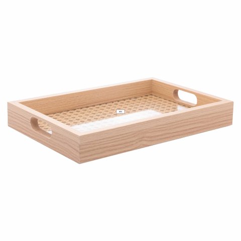 Bandeja Retangular de MDF com Fundo de Treliça  30 x 4 x 20 cm | Casa Del Grande