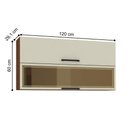 Ver imagem 4 de Armário 2 Basculante C/ Vidro 120 Cm Lapis Nogueira Off White