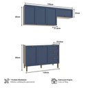 Ver imagem 3 de Cozinha Modulada Aurora 190cm Clássico Conjunto Provençal Cor:branco com Azul