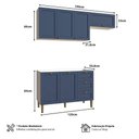 Ver imagem 3 de Cozinha Modulada Aurora 190cm Clássico Conjunto Provençal Cor:Branco com Azul
