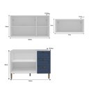 Ver imagem 4 de Cozinha Modulada Aurora 190cm Clássico Conjunto Provençal Cor:Branco com Azul
