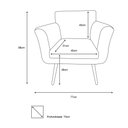 Ver imagem 4 de Kit Namoradeira + 1 Poltrona Decorativa Sabrina Suede Cinza Pés Madeira Mz Decor