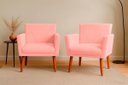 Ver imagem 2 de Kit 2 Poltrona Cadeira para Sala Confortável e Minimalista Paris em Suede