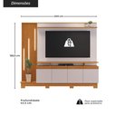 Ver imagem 3 de Rack com Painel para TV até 65 Polegadas com LED e 4 Portas Multimóveis Crjcm-RCP004 Cinamomo/Off