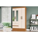 Ver imagem 1 de Guarda Roupa Casal 4 Portas e 2 Gavetas C/ Espelho Briz Bs02 Nature/off White - Henn