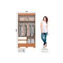 Ver imagem 4 de Guarda Roupa Casal 4 Portas e 2 Gavetas C/ Espelho Briz Bs02 Nature/off White - Henn