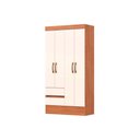 Ver imagem 3 de Guarda Roupa Casal 4 Portas e 2 Gavetas C/ Espelho Briz Bs02 Nature/off White - Henn