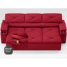 Sofá com Porta Copos Retrátil e Reclinável Pop 2,05m Velosuede Vermelho - Netsofas - 5