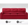 Sofá com Porta Copos Retrátil e Reclinável Pop 2,05m Velosuede Vermelho - Netsofas - 4