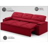 Sofá com Porta Copos Retrátil e Reclinável Pop 2,05m Velosuede Vermelho - Netsofas - 3