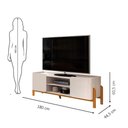 Ver imagem 2 de Bancada para Tv até 65 Polegadas com 2 Portas Cher Off White Cedro Dj Móveis