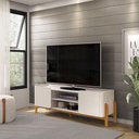 Ver imagem 1 de Bancada para Tv até 65 Polegadas com 2 Portas Cher Off White Cedro Dj Móveis