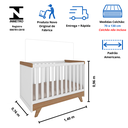 Ver imagem 4 de Quarto Bebê Completo Berço Mini Cama E Cômoda Retrô Peroba - Branco Brilho com Carvalho