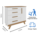 Ver imagem 7 de Quarto Bebê Completo Berço Mini Cama E Cômoda Retrô Peroba - Branco Brilho com Carvalho
