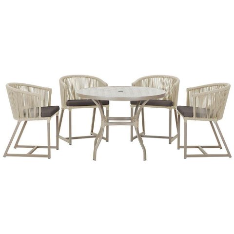Mesa com 4 Cadeiras e Noronha Estofado 11 Trama Original Rami
